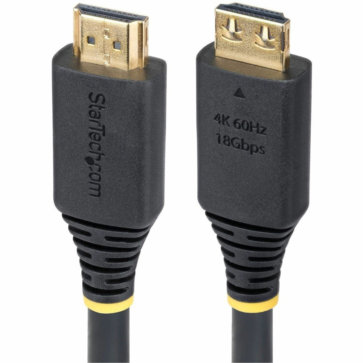 StarTech.com 15ft (4.5m) High Speed HDMI Cable with Gripping Connectors, 4K 60Hz/1440p 144Hz, 18Gbps, UHD HDMI 2.0 Cord, TPE Jacket — HDMI2-CABLE-GRIP-15F