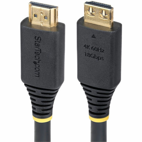 StarTech.com 15ft (4.5m) High Speed HDMI Cable with Gripping Connectors, 4K 60Hz/1440p 144Hz, 18Gbps, UHD HDMI 2.0 Cord, TPE Jacket — HDMI2-CABLE-GRIP-15F