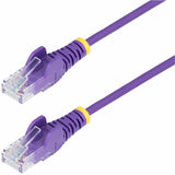 StarTech.com 15ft Purple Slim CAT6 Ethernet Cable, Slim Snagless RJ45, UTP, LSZH, 28AWG Bare Copper, Slim Network Patch Cord, Fluke Tested — N6PAT15PLS
