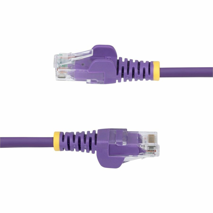 StarTech.com 15ft Purple Slim CAT6 Ethernet Cable, Slim Snagless RJ45, UTP, LSZH, 28AWG Bare Copper, Slim Network Patch Cord, Fluke Tested — N6PAT15PLS