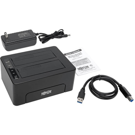 Eaton Tripp Lite Series USB 3.0 SuperSpeed to Dual SATA External Hard Drive Docking Station with Cloning for 2.5 in./3.5 in. HDD — U339-002