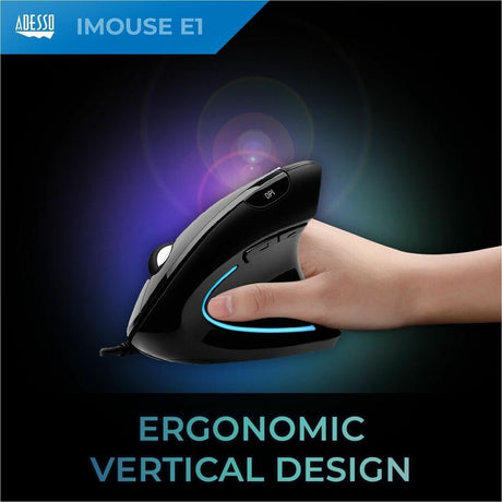 Adesso iMouse E1 Vertical Ergonomic Illuminated Mouse — iMouse E1