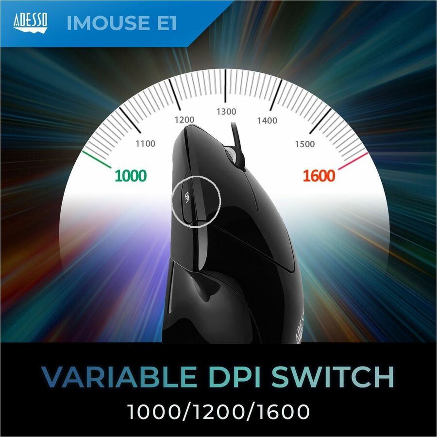 Adesso iMouse E1 Vertical Ergonomic Illuminated Mouse — iMouse E1