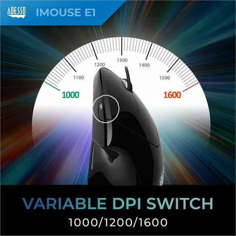 Adesso iMouse E1 Vertical Ergonomic Illuminated Mouse — iMouse E1