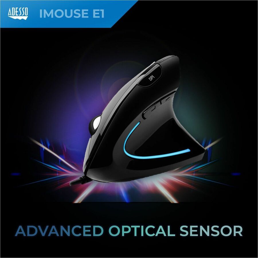 Adesso iMouse E1 Vertical Ergonomic Illuminated Mouse — iMouse E1