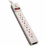 Eaton Tripp Lite Series Protect It! 6-Outlet Surge Protector, 8 ft. (2.43 m) Cord, 990 Joules, Tel/Modem Protection, Gray Housing — TLP608TEL