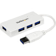 StarTech.com Portable 4 Port SuperSpeed Mini USB 3.0 Hub - 5Gbps - White — ST4300MINU3W