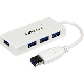 StarTech.com Portable 4 Port SuperSpeed Mini USB 3.0 Hub - 5Gbps - White — ST4300MINU3W