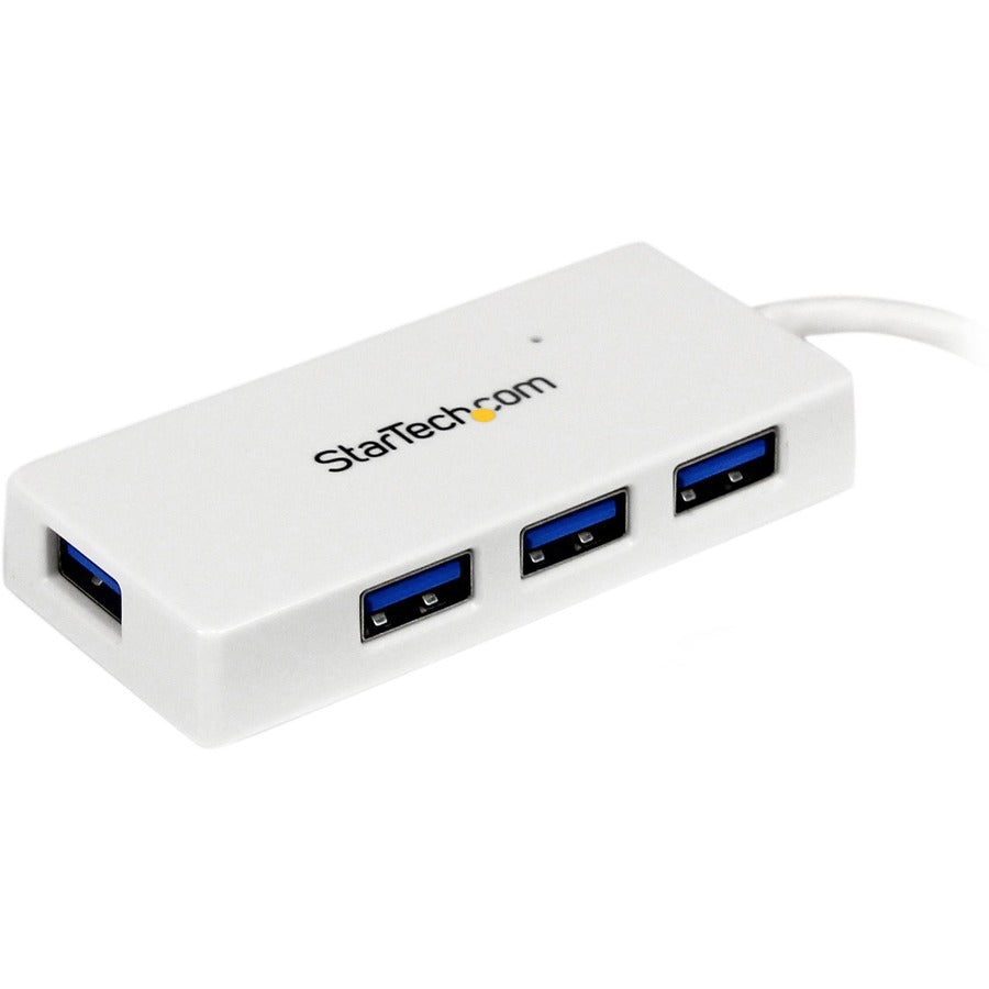 StarTech.com Portable 4 Port SuperSpeed Mini USB 3.0 Hub - 5Gbps - White — ST4300MINU3W