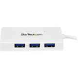 StarTech.com Portable 4 Port SuperSpeed Mini USB 3.0 Hub - 5Gbps - White — ST4300MINU3W