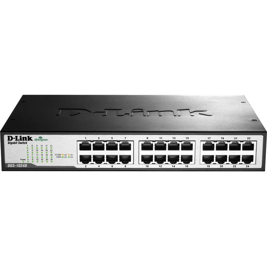 D-Link DGS-1024D 24-Port Gigabit Unmanaged Metal Desktop or Rackmount Switch — DGS-1024D