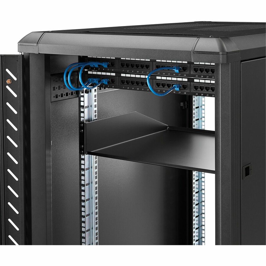 StarTech.com 2U Server Rack Cabinet Shelf - Fixed 18" Deep Cantilever Rackmount Tray for 19" Data/AV/Network Enclosure - Weight Cap. 125lbs/56kg — CABSHELFHD