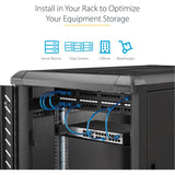 StarTech.com 2U Server Rack Cabinet Shelf - Fixed 18" Deep Cantilever Rackmount Tray for 19" Data/AV/Network Enclosure - Weight Cap. 125lbs/56kg — CABSHELFHD