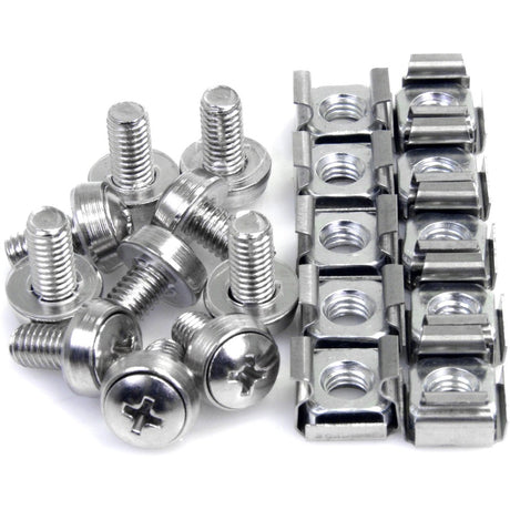 StarTech.com 50 Pkg M6 Mounting Screws and Cage Nuts — CABSCREWM6