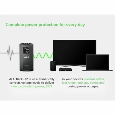 APC Back-UPS Pro, 700VA/420W, Tower, 120V, 6x NEMA 5-15R outlets, AVR, LCD, User Replaceable Battery — BR700G