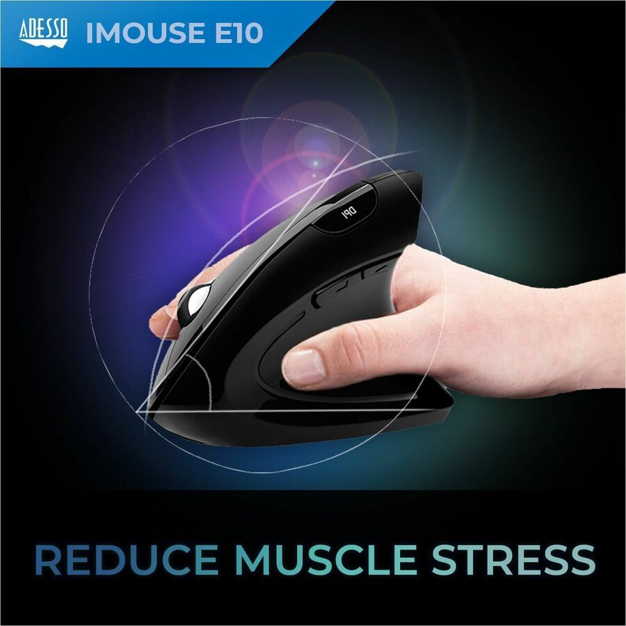 Adesso 2.4 GHz Wireless Vertical Ergonomic Mouse — iMouse E10