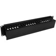 StarTech.com 2U Horizontal Finger Duct Rack Cable Management Panel with Cover — CMDUCT2U