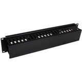 StarTech.com 2U Horizontal Finger Duct Rack Cable Management Panel with Cover — CMDUCT2U