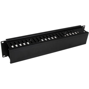 StarTech.com 2U Horizontal Finger Duct Rack Cable Management Panel with Cover — CMDUCT2U