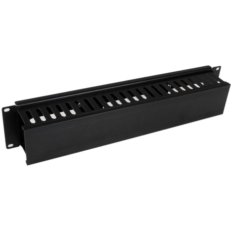 StarTech.com 2U Horizontal Finger Duct Rack Cable Management Panel with Cover — CMDUCT2U