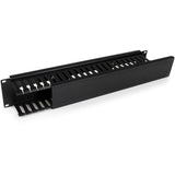 StarTech.com 2U Horizontal Finger Duct Rack Cable Management Panel with Cover — CMDUCT2U