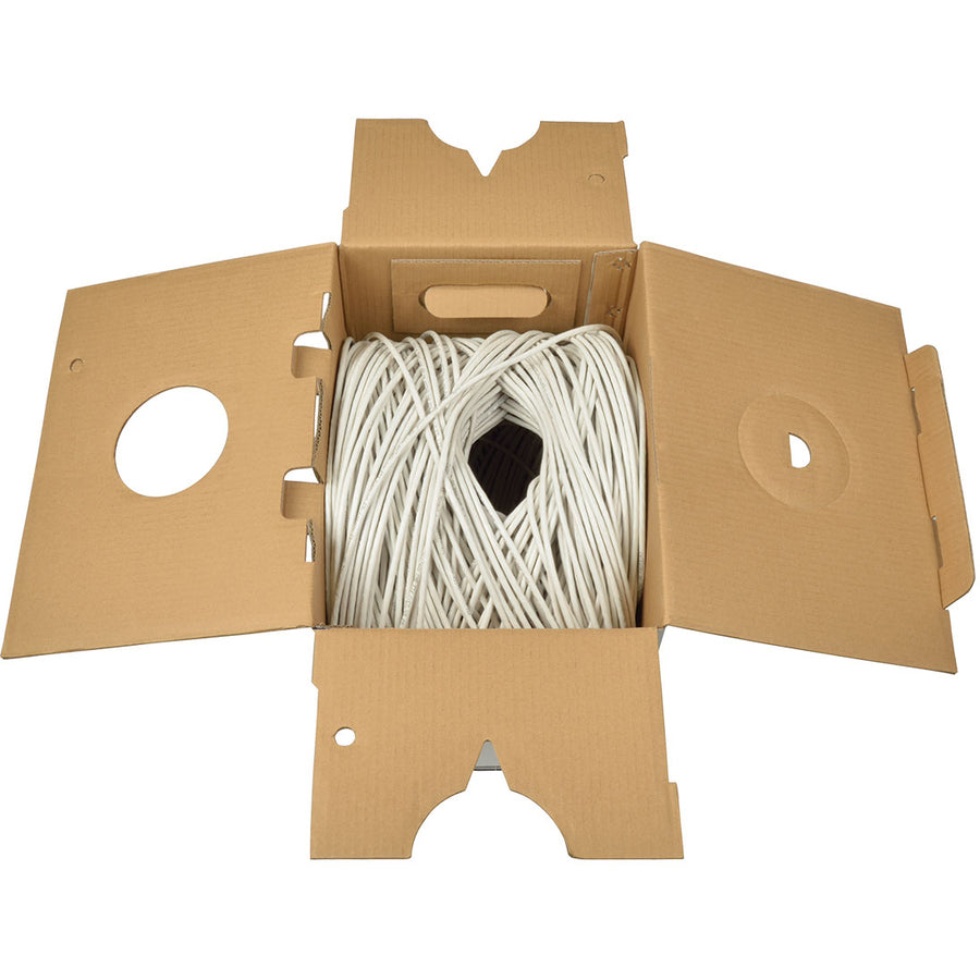 Eaton Tripp Lite Series Cat5e 350 MHz Solid Core (UTP) PVC Bulk Ethernet Cable - White, 1000 ft. (304.8 m), TAA — N022-01K-WH