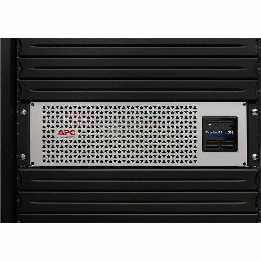 APC Smart-UPS, Line Interactive, 1500VA, Lithium-ion, Rackmount 3U, 120V, 6x NEMA 5-15R outlets, SmartConnect Port+SmartSlot, Short Depth, AVR, LCD — SMTL1500RM3UC