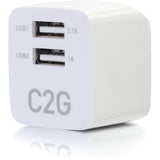 C2G 2-Port USB Wall Charger - AC to USB Adapter - 5V 2.1A Output — 22322