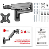 High Premium Aluminum Gas Spring Wall Mount - Single Monitor 17" to 34" - weight up to 19.8 lbs — CE-MT2L12-S1