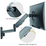 High Premium Aluminum Gas Spring Wall Mount - Single Monitor 17" to 34" - weight up to 19.8 lbs — CE-MT2L12-S1