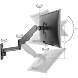 High Premium Aluminum Gas Spring Wall Mount - Single Monitor 17" to 34" - weight up to 19.8 lbs — CE-MT2L12-S1