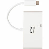 Eaton Tripp Lite Series USB-C Multiport Adapter - 4K HDMI, USB 3.x (5Gbps) Hub Port, GbE, 60W PD Charging, HDCP, White — U444-06N-H4GU-C