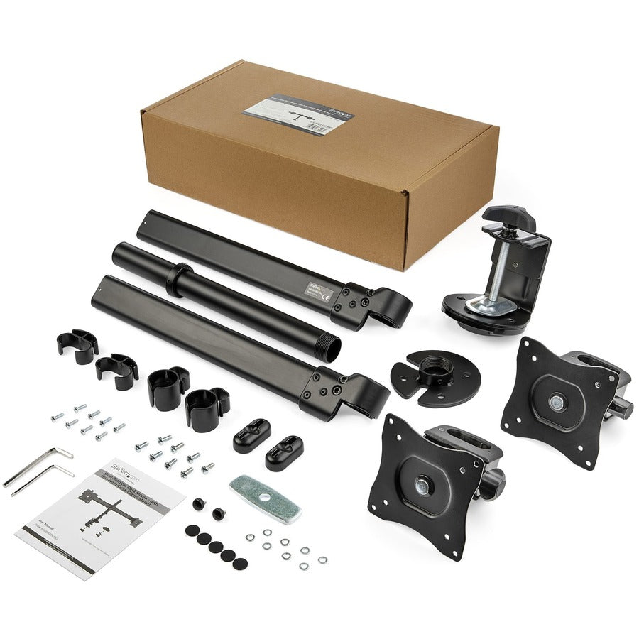 StarTech.com Desk-Mount Dual-Monitor Arm, For up to 27"(17.6lb/8kg) Monitors, Low Profile Design, Clamp/Grommet Mount, Dual Monitor Mount — ARMBARDUOG