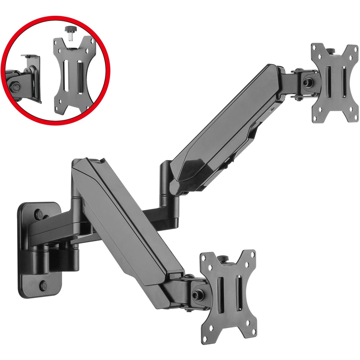 SIIG High Premium Aluminum Gas Spring Wall Mount - Dual Monitor 17" to 32" — CE-MT2M12-S1