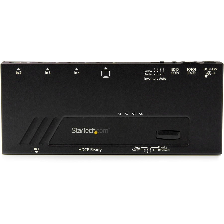 StarTech.com 4-Port HDMI Automatic Video Switch - 4K 2x1 HDMI Switch with Fast Switching, Auto-Sensing and Serial Control — VS421HD4KA