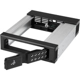 StarTech.com 5.25 to 3.5 Hard Drive Hot Swap Bay - Trayless - Aluminum - For 3.5" SATA/SAS Drives - Front Mount - SAS/ SATA Backplane — HSB1SATSASBA