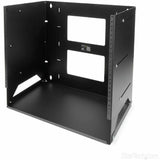StarTech.com 2-Post 8U Open Frame Wall Mount Network Rack with Built-in Shelf and Adjustable Depth, Computer Rack for IT Equipment, TAA~ — WALLSHELF8U
