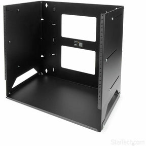 StarTech.com 2-Post 8U Open Frame Wall Mount Network Rack with Built-in Shelf and Adjustable Depth, Computer Rack for IT Equipment, TAA~ — WALLSHELF8U