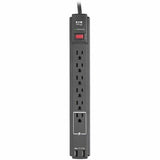 Eaton Tripp Lite Series Protect It! 6-Outlet Surge Protector, 6 ft. Cord, 990 Joules, 2 USB Ports (2.1A), Black Housing — TLP606USBB