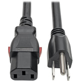 Eaton Tripp Lite Series Computer Power Cord, NEMA 5-15P to Locking C13 - Heavy-Duty, 15A, 125V, 14 AWG, 2 ft. (0.61 m), Black — P007-L02