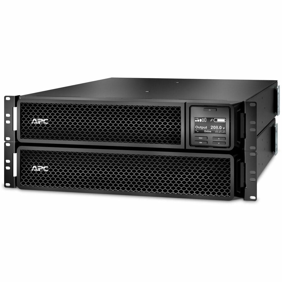 APC Smart-UPS On-Line, 3kVA, Rackmount 2U, 208V, 2x L6-20R+1x L6-30R NEMA outlets, Network Card, Extended runtime, W/ rail kit — SRT3000RMXLT-NC