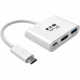 Eaton Tripp Lite Series USB-C to HDMI Adapter with USB 3.x (5Gbps) Hub Port and PD Charging, HDCP, White — U444-06N-HU-C
