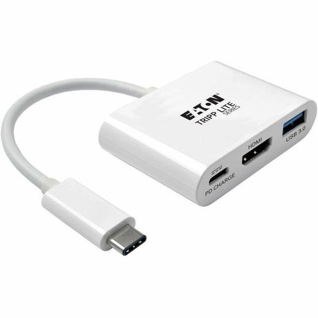 Eaton Tripp Lite Series USB-C to HDMI Adapter with USB 3.x (5Gbps) Hub Port and PD Charging, HDCP, White — U444-06N-HU-C