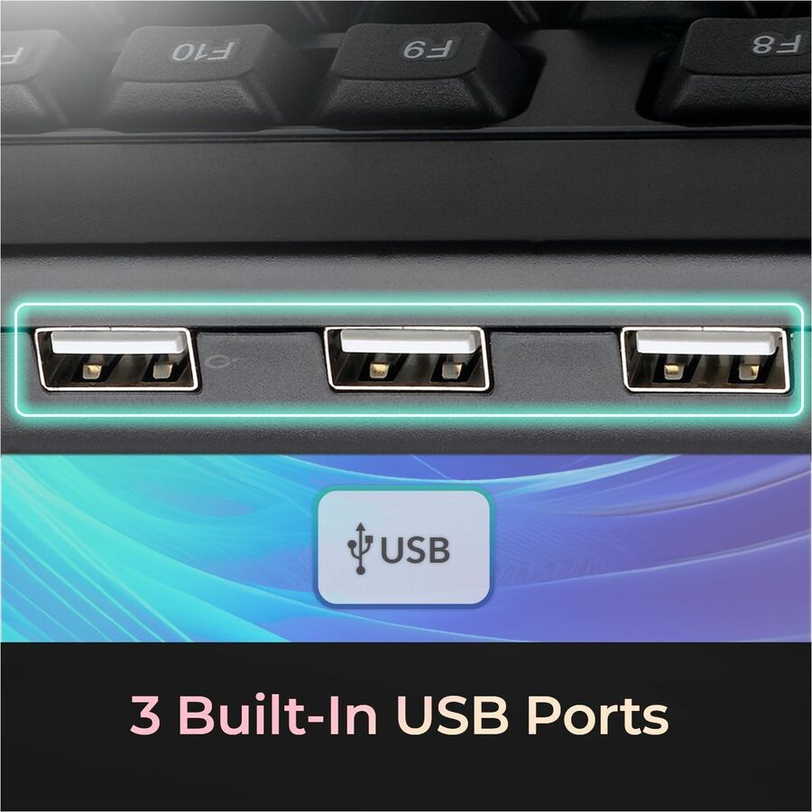 Adesso Multimedia Desktop Keyboard with 3-Port USB Hub — AKB-132HB