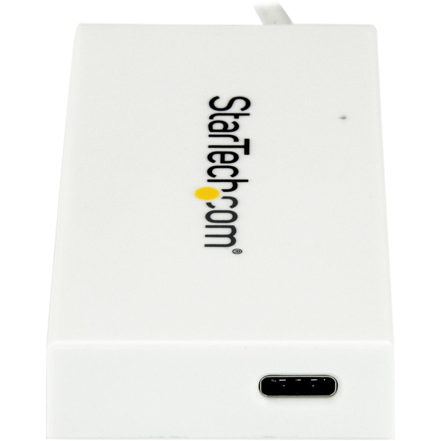 StarTech.com 4 Port USB C Hub with 1x USB-C & 3x USB-A (SuperSpeed 5Gbps) - USB Bus Powered - Portable/Laptop USB 3.0 Type-C Hub - White — HB30C3A1CFBW