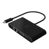 Belkin USB-C Multiport Adapter, USB-C to HDMI - USB A 3.0 - VGA, up to 100W Power Delivery, up 4k Resolution — AVC004BK-BL