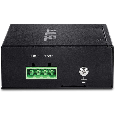 TRENDnet 5-Port Industrial Fast Ethernet DIN-Rail Switch, TI-PE50, Ethernet Splitter, NDAA & TAA Compliant, 90W, DIN-Rail, IP30 Rated, Lifetime Protection, Black — TI-PE50