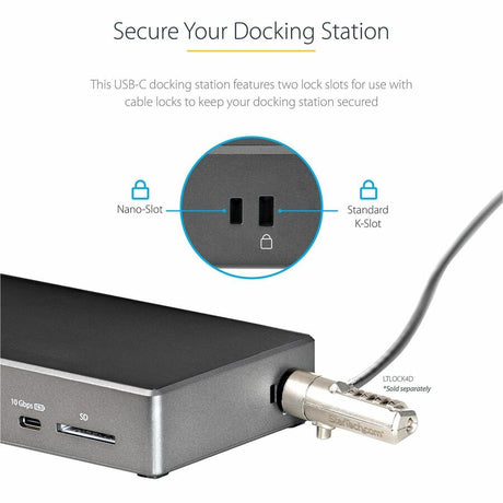 StarTech.com USB C Dock, Triple 4K Monitor USB-C Docking Station with DP 1.4 & DSC, 2x DisplayPort & 1x HDMI, 100W PD, 6x USB (2x 10Gbps) — DK31C2DHSPD