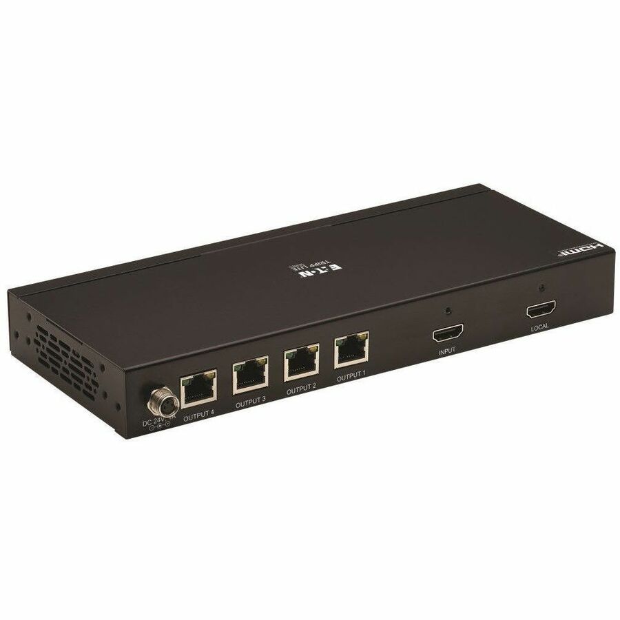 Eaton Tripp Lite Series 4-Port HDMI over Cat6 Extender Kit, Splitter/3x Pigtail Receivers - 4K 60 Hz, HDR, 4:4:4, PoC, 230 ft. (70.1 m), TAA — B127A-004-BHPH3