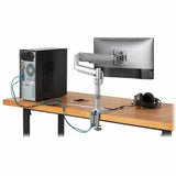 Eaton Tripp Lite Series Single-Display Gas Spring-Arm Desktop Clamp or Grommet for 13" to 34" Displays - USB and Audio Ports, Aluminum — DDR1732SAL